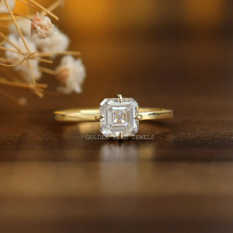 Colorless Asscher Cut Moissanite Engagement Ring engagement ring