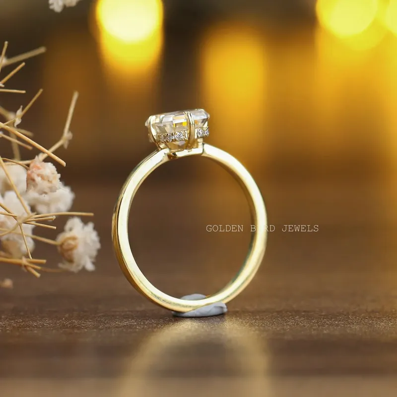 Colorless Asscher Cut Moissanite Engagement Ring vy 9