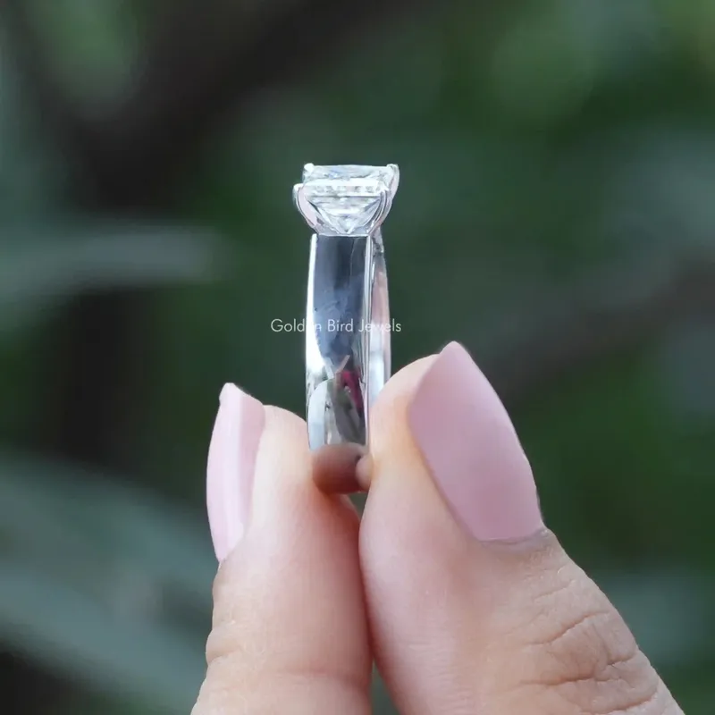 Colorless Princess Cut Moissanite Solitaire Ring view 2