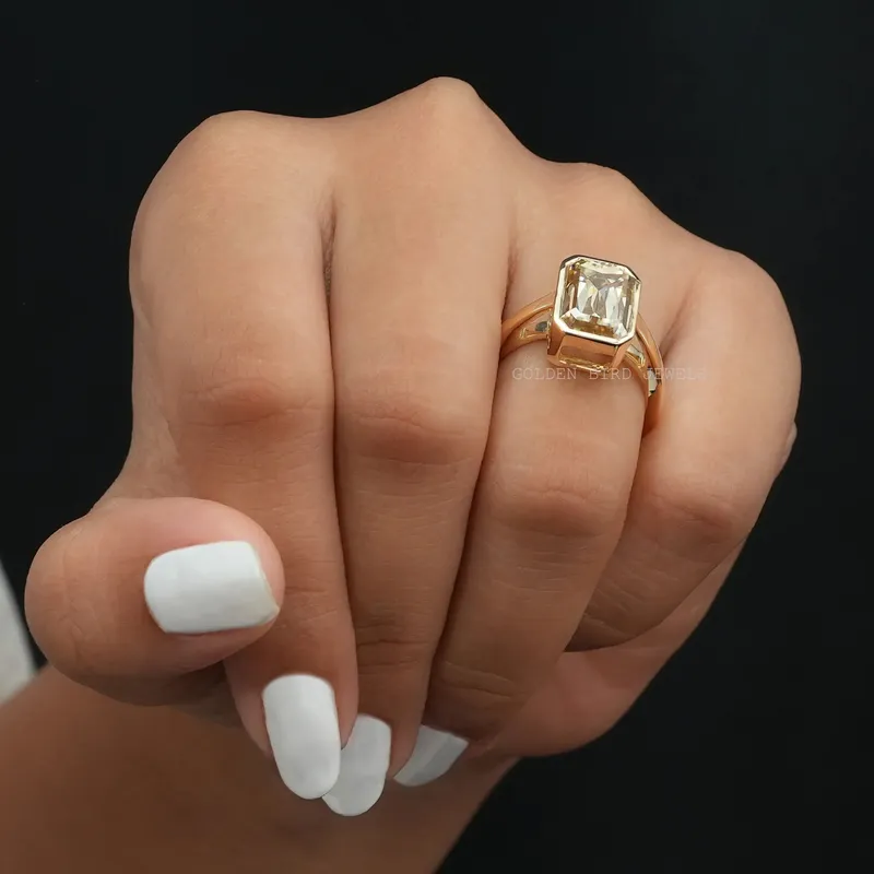 Criss Cut Bezel Set Solitaire Anniversary Ring view 5