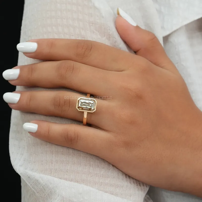 Criss Cut Bezel Set Solitaire Anniversary Ring view 2