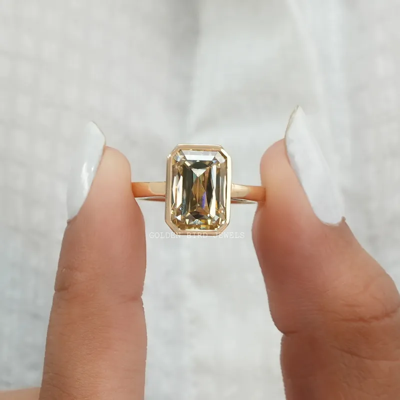 Criss Cut Bezel Set Solitaire Anniversary Ring view 3