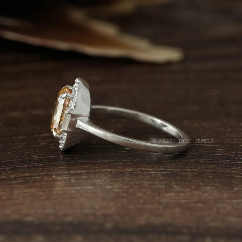 Criss Cut Cushion Multi Stone Moissanite Halo Ring view 8