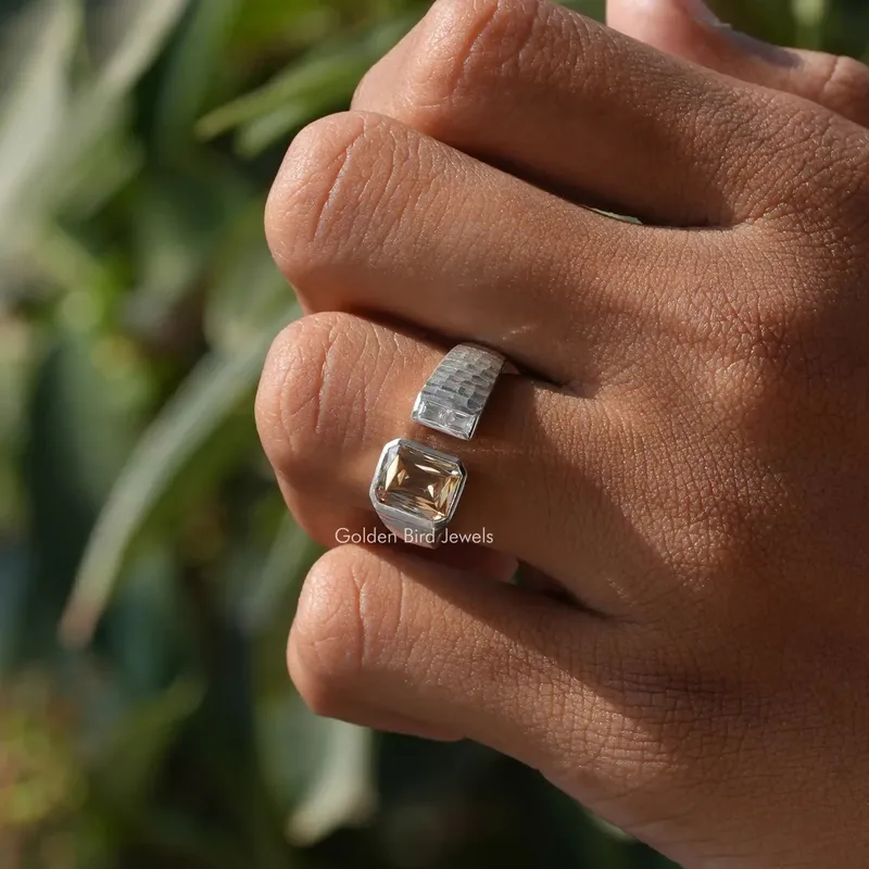 Criss Cut Moissanite Open Cuff Toi Et Moi Ring view 3