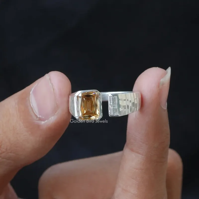Criss Cut Moissanite Open Cuff Toi Et Moi Ring engagement ring