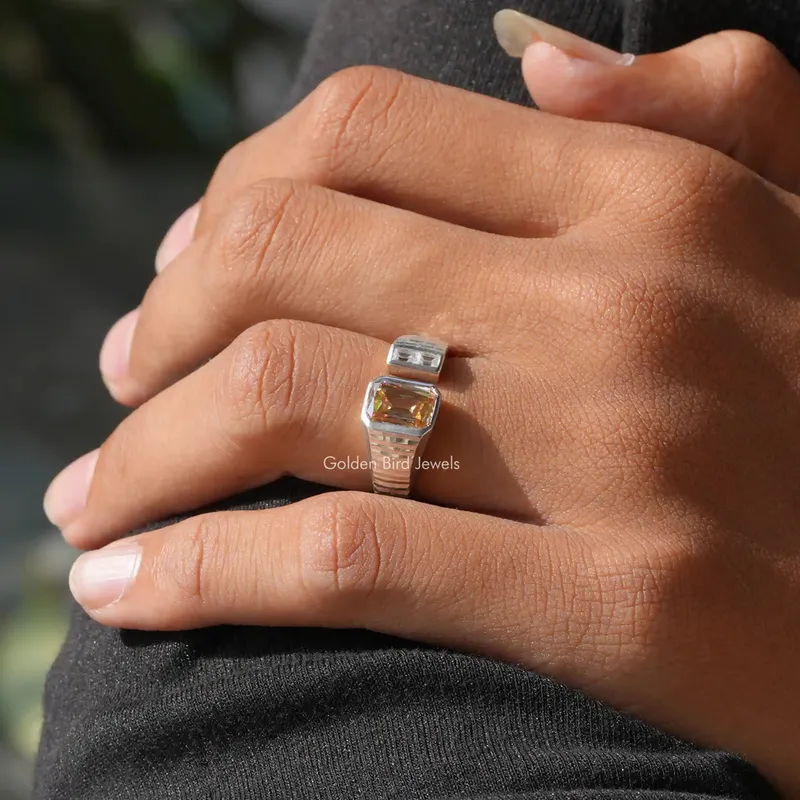 Criss Cut Moissanite Open Cuff Toi Et Moi Ring view 7