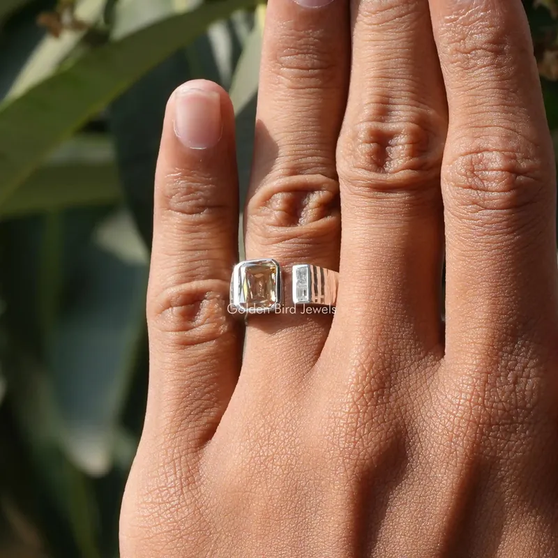 Criss Cut Moissanite Open Cuff Toi Et Moi Ring view 5