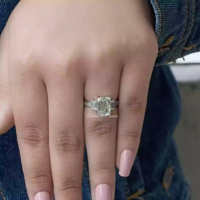 Criss Cut Moissanite Three Stone Ring view 7