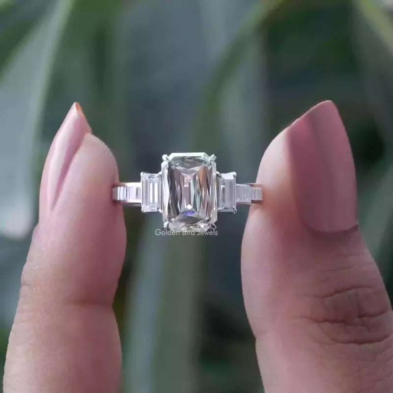 Criss Cut Moissanite Three Stone Ring engagement ring
