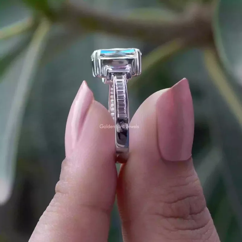 Criss Cut Moissanite Three Stone Ring view 3
