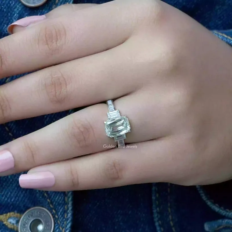 Criss Cut Moissanite Three Stone Ring view 6