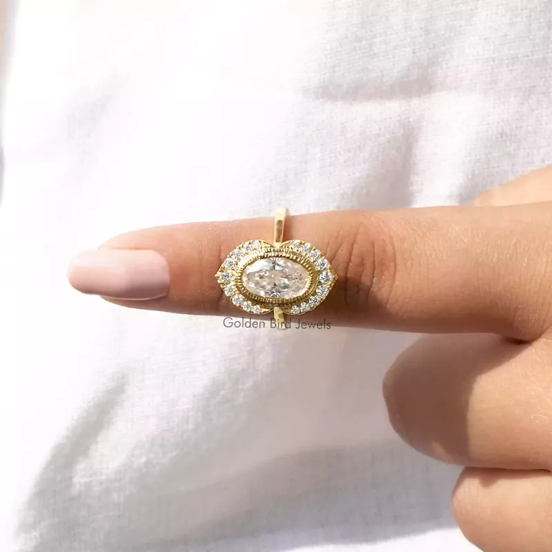 Crushed Ice Oval Cut Halo Engagement Ring view 7