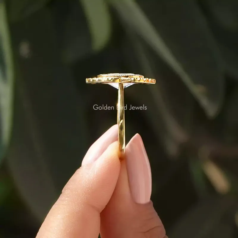 Crushed Ice Oval Cut Halo Engagement Ring view 2