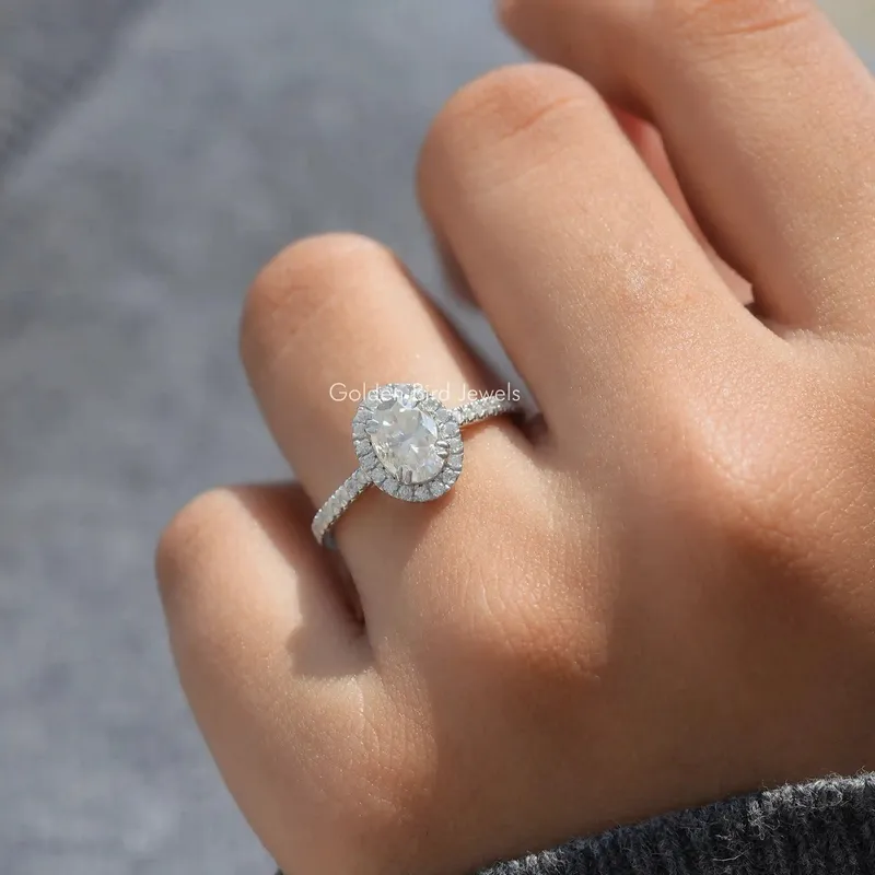 Crushed Ice Oval Cut Moissanite Ring view 5