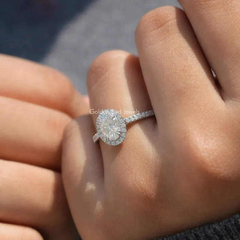 Crushed Ice Oval Cut Moissanite Ring view 6