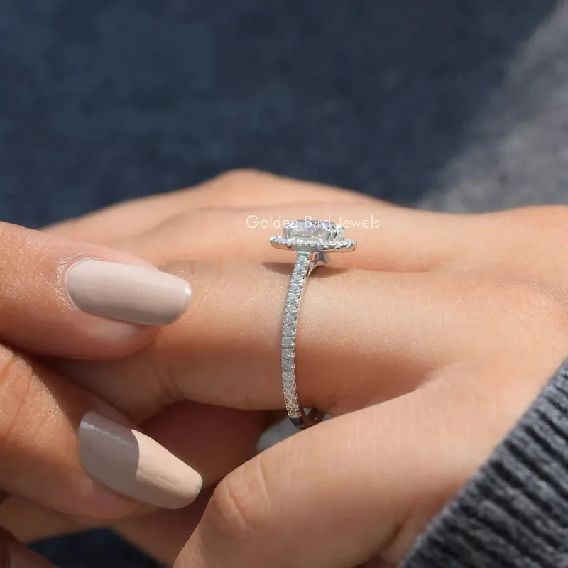 Crushed Ice Oval Cut Moissanite Ring view 9