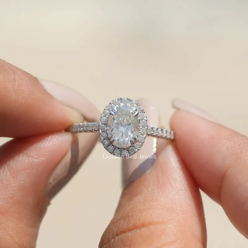 Crushed Ice Oval Cut Moissanite Ring oval cut engagement ring