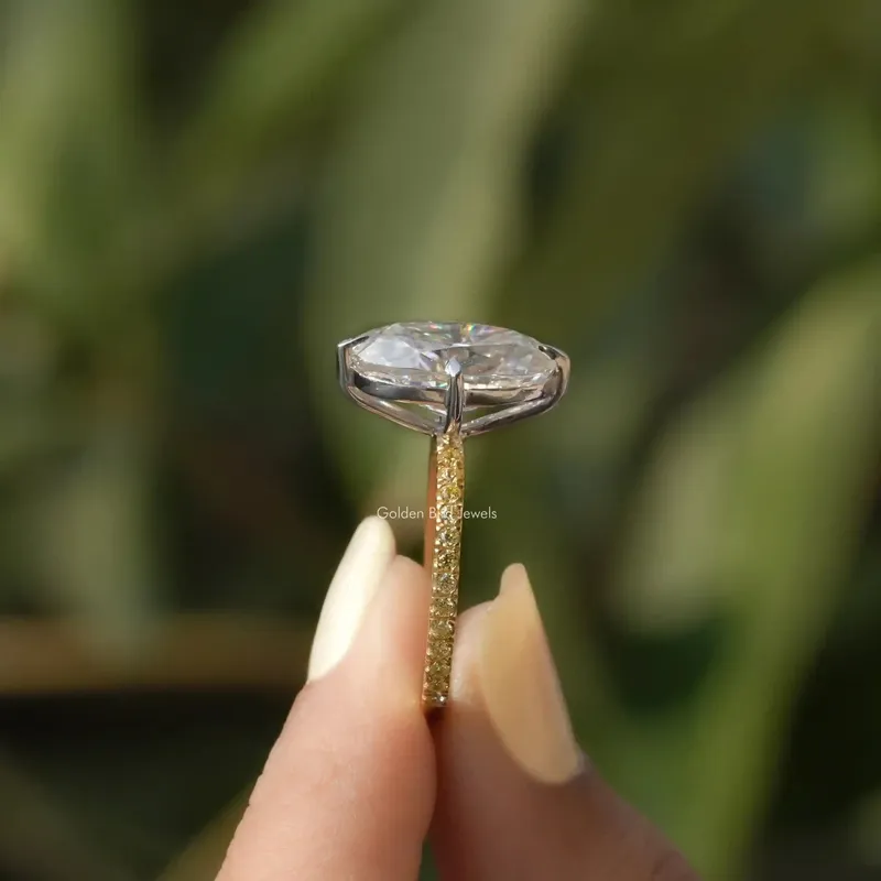 Crushed Ice Oval Moissanite Engagement Ring view 2