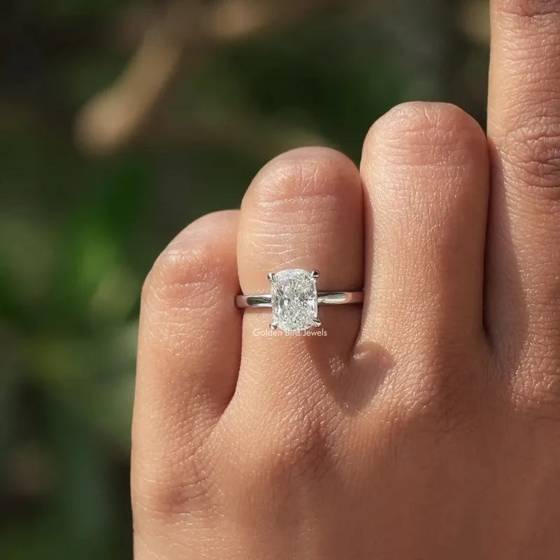 Cushion Cut Lab Grown Diamond Solitaire Ring view 4