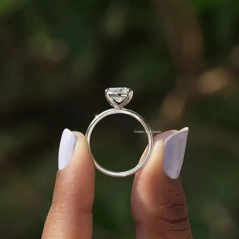 Cushion Cut Lab Grown Diamond Solitaire Ring view 2