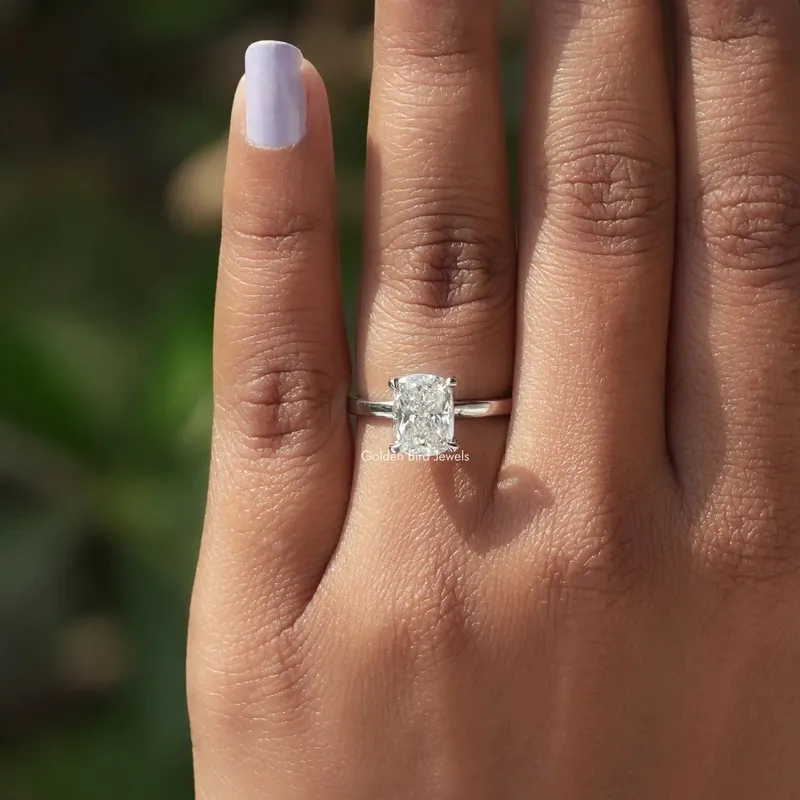Cushion Cut Lab Grown Diamond Solitaire Ring view 5