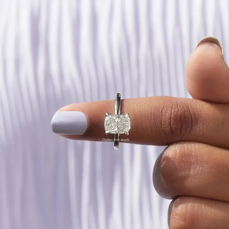 Cushion Cut Lab Grown Diamond Solitaire Ring view 6