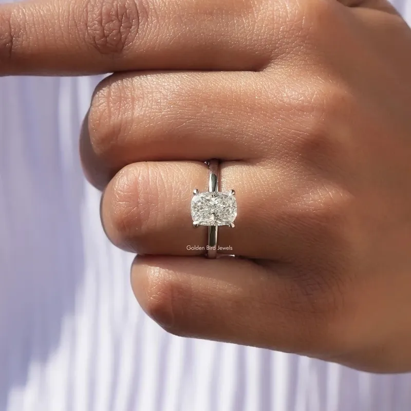Cushion Cut Lab Grown Diamond Solitaire Ring view 7