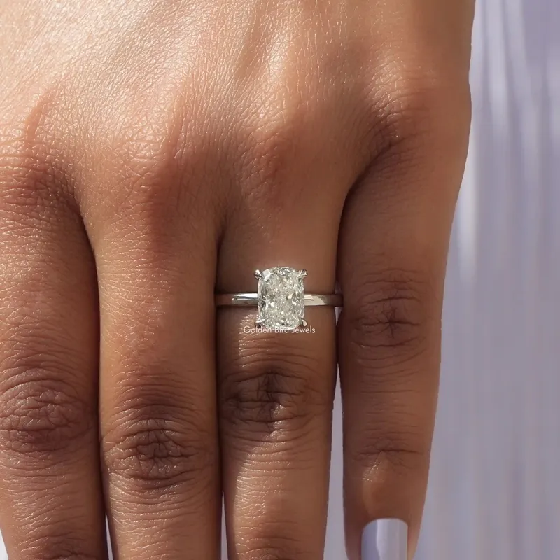 Cushion Cut Lab Grown Diamond Solitaire Ring view 8