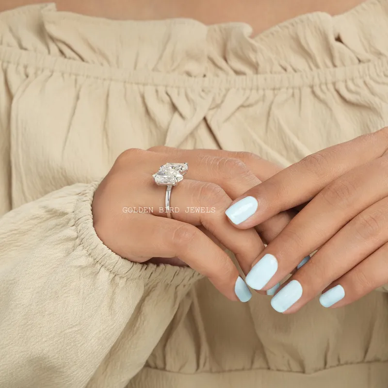 Dutch Marquise & Radiant Cut Moissanite Toi Et Moi Ring vy 7