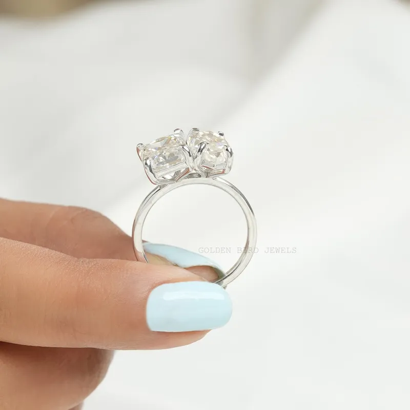Dutch Marquise & Radiant Cut Moissanite Toi Et Moi Ring vy 9