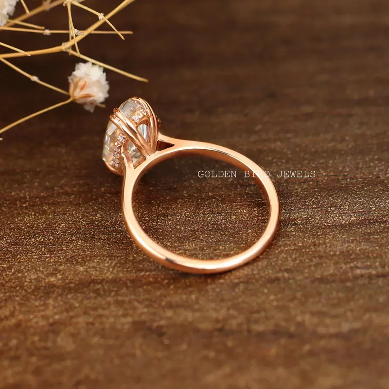 Dutch Marquise Cut Hidden Halo Moissanite Ring vy 9