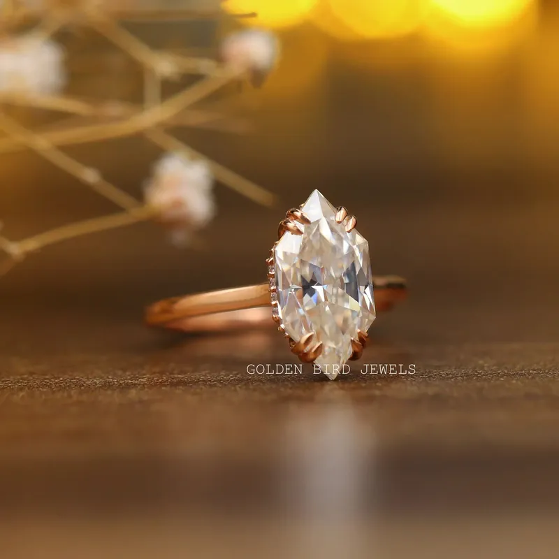 Dutch Marquise Cut Hidden Halo Moissanite Ring vy 5