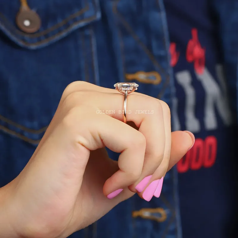 Dutch Marquise Cut Hidden Halo Moissanite Ring vy 7