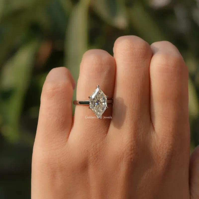 Dutch Marquise Cut Hidden Halo Ring view 4