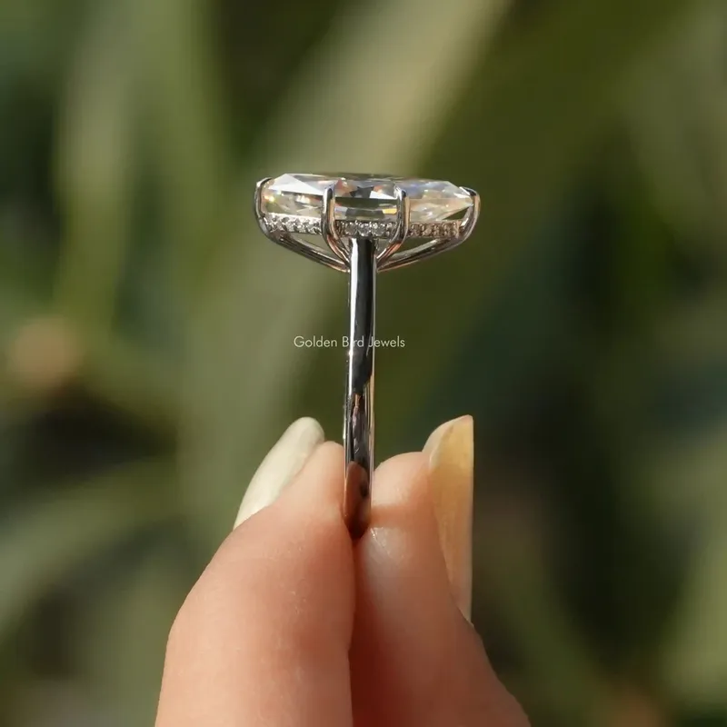 Dutch Marquise Cut Hidden Halo Ring view 3