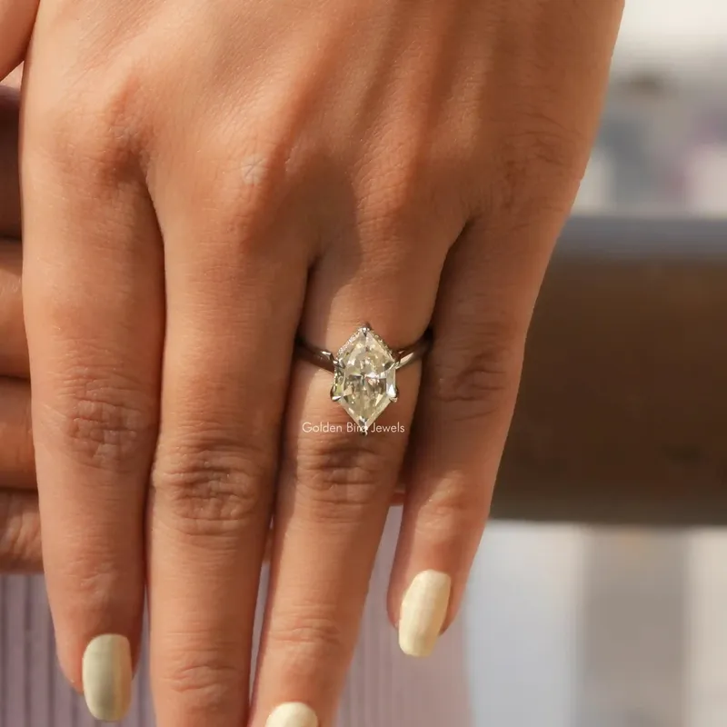 Dutch Marquise Cut Hidden Halo Ring view 5