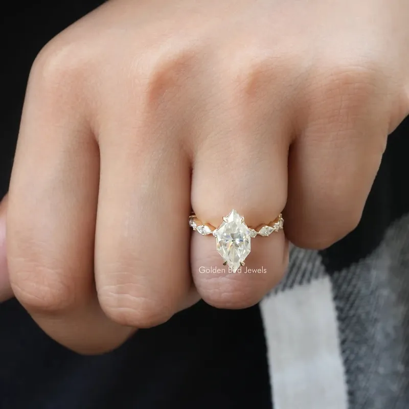 Dutch Marquise Cut Moissanite Engagement Ring view 5