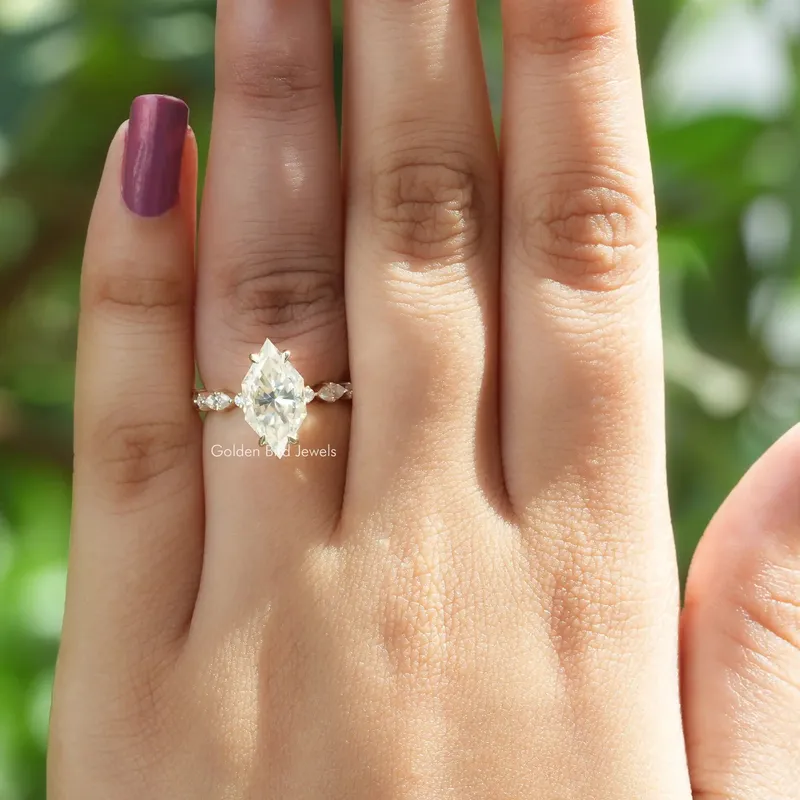 Dutch Marquise Cut Moissanite Engagement Ring view 4