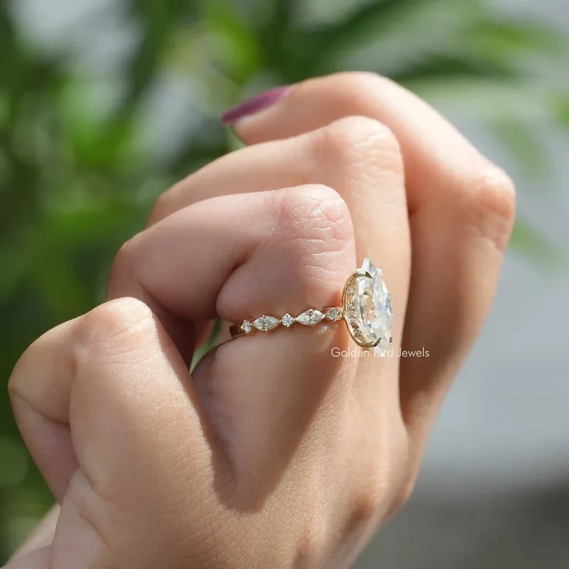 Dutch Marquise Cut Moissanite Engagement Ring view 7