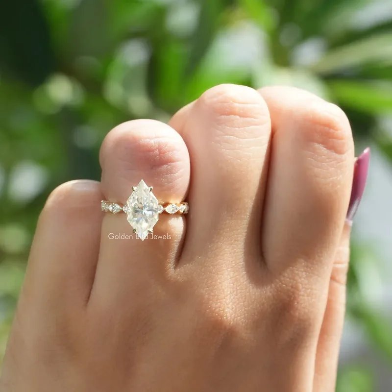 Dutch Marquise Cut Moissanite Engagement Ring view 2
