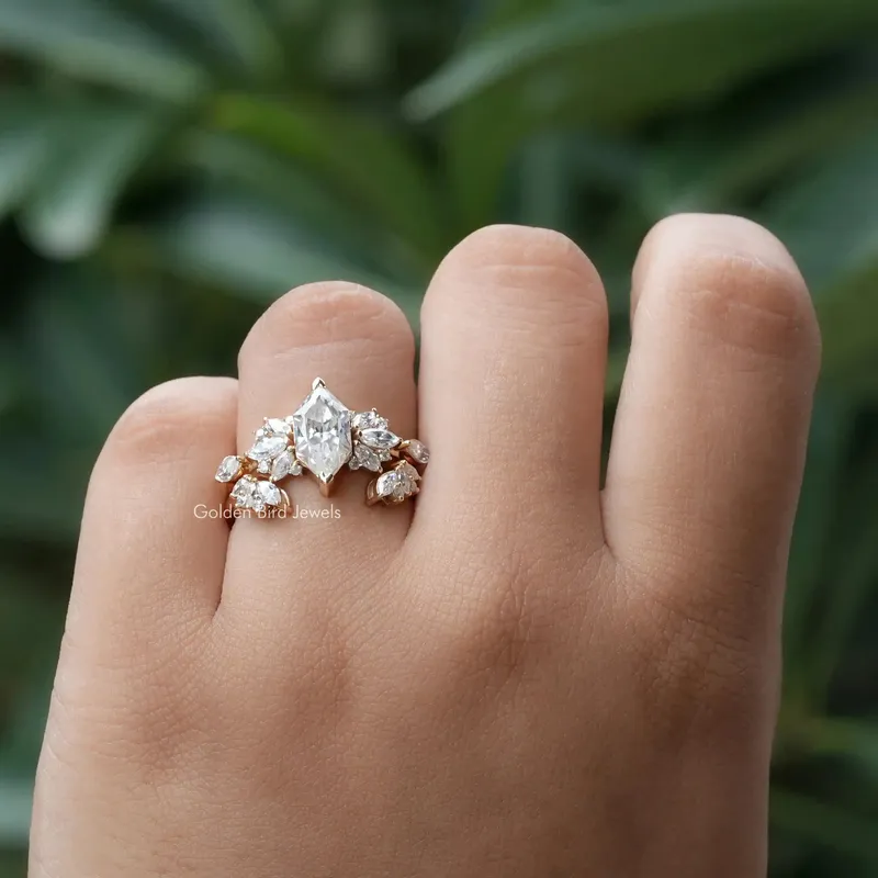 Dutch Marquise Cut Moissanite Ring Set view 8