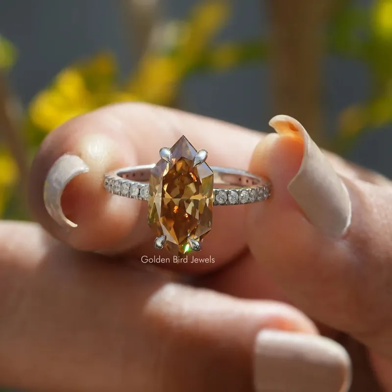 Dutch Marquise Cut Moissanite Solitaire Accent Ring engagement ring