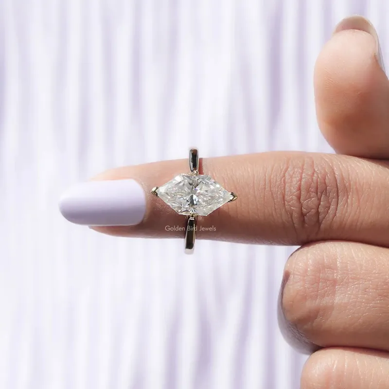 Dutch Marquise Cut Moissanite Solitaire Engagement Ring view 6