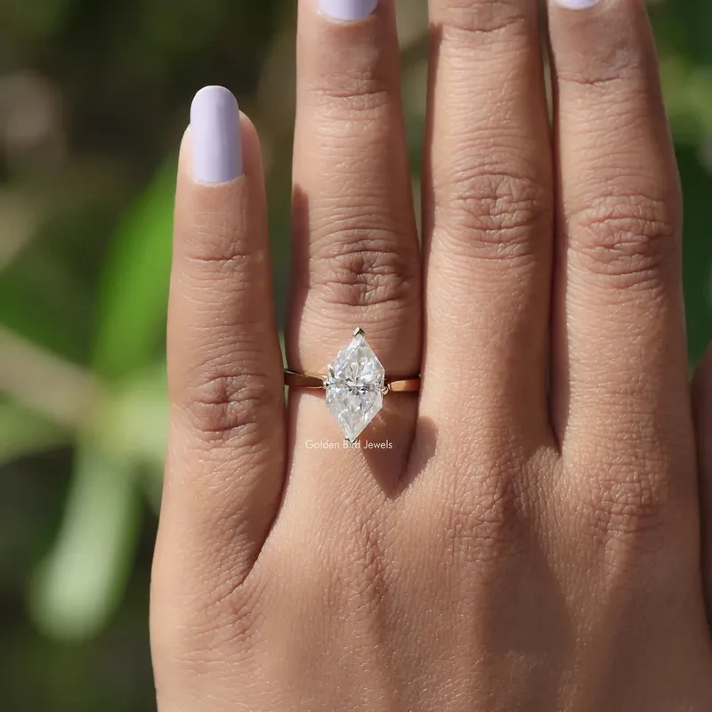 Dutch Marquise Cut Moissanite Solitaire Engagement Ring view 5