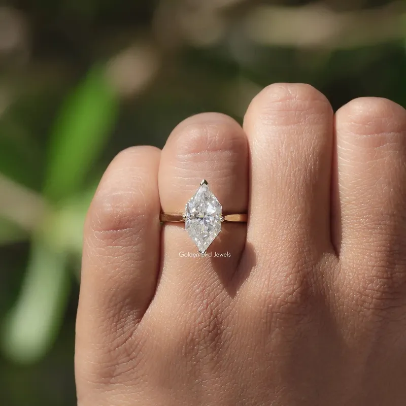 Dutch Marquise Cut Moissanite Solitaire Engagement Ring view 4