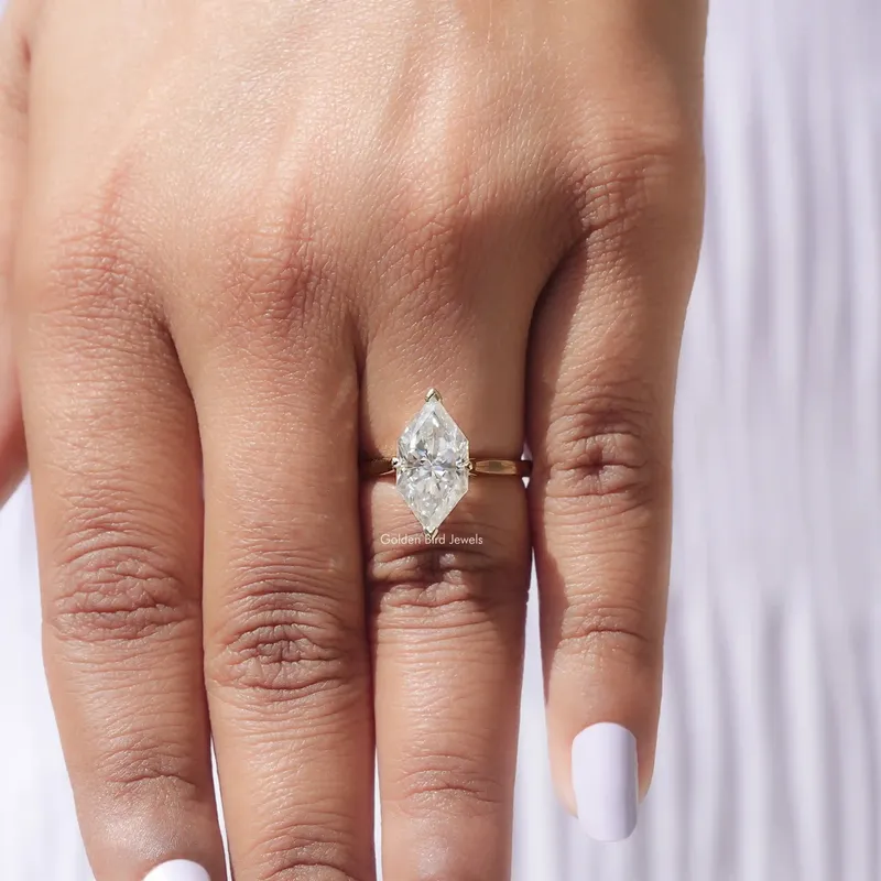 Dutch Marquise Cut Moissanite Solitaire Engagement Ring view 7