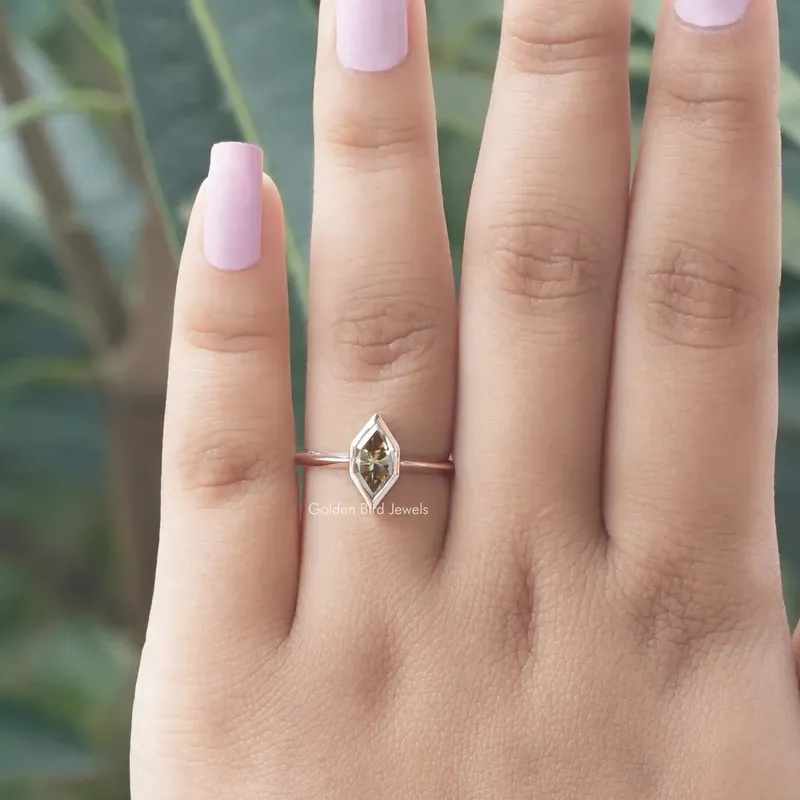 Dutch Marquise Cut Moissanite Solitaire Ring view 3