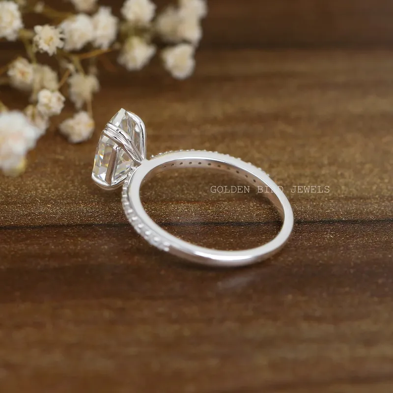Dutch Marquise Cut Solitaire Accent Moissanite Engagement Ring view 10