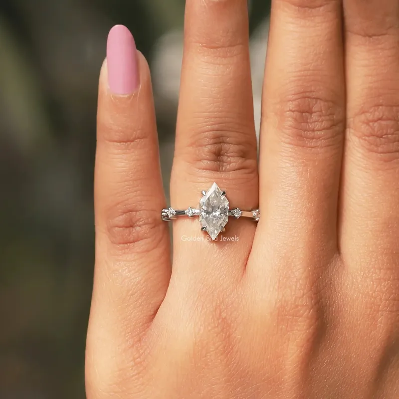 Dutch Marquise Half Eternity Engagement Ring view 4