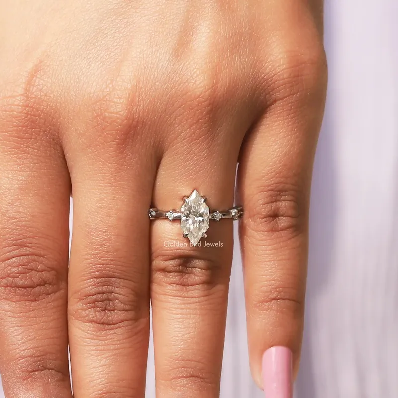 Dutch Marquise Half Eternity Engagement Ring view 6